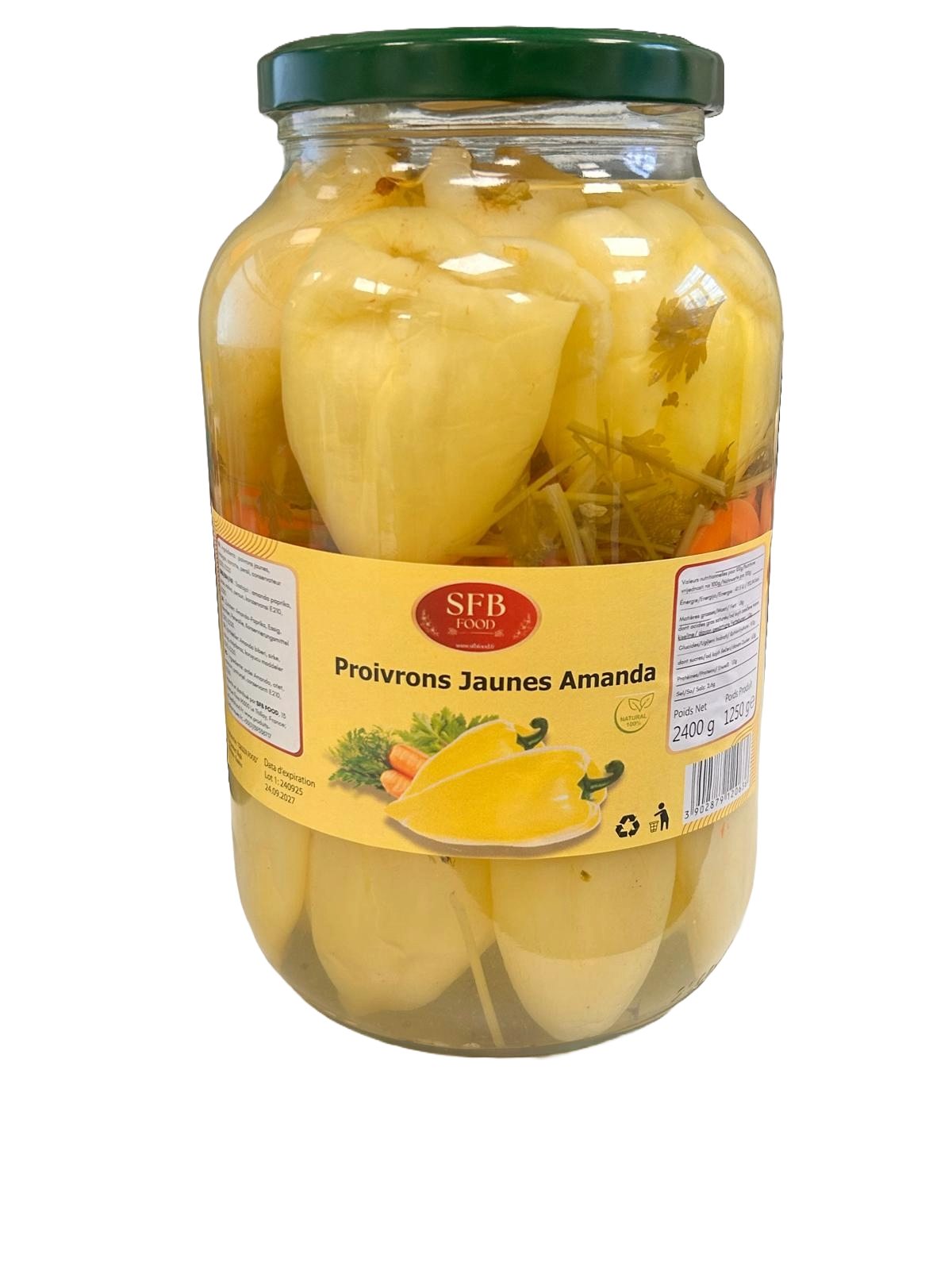 Poivrons filets jaunes amanda 2.5Kg SFB FOOD